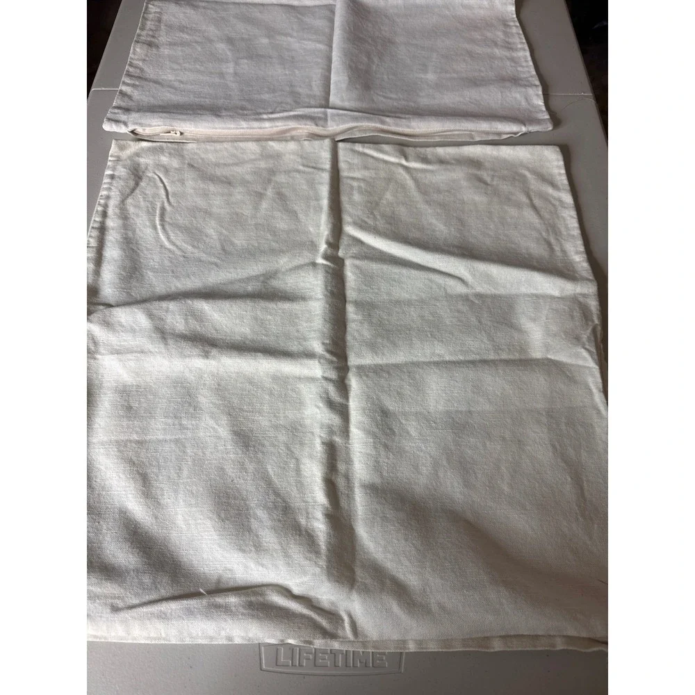 IKEA ROTFJARIL Butterfly Cushion Covers Set of 2 Green Cream 20x20 Ramie Cotton